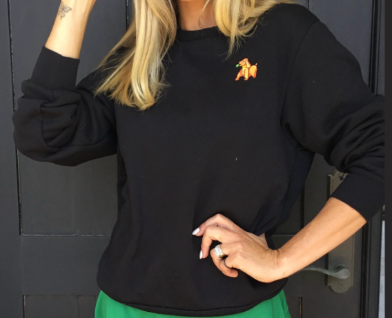 Mr Pickle Long Sleeve Embroidered Sweatshirt - Black
