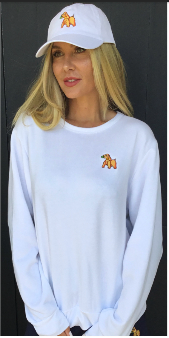 Mr Pickle Long Sleeve Embroidered Sweatshirt - White